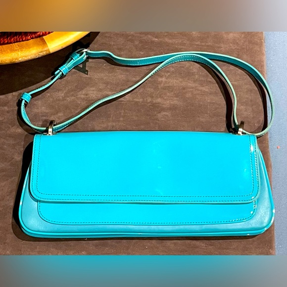 Tiffany color mini shoulder bag / clutch from Ann Taylor. - Picture 1 of 2